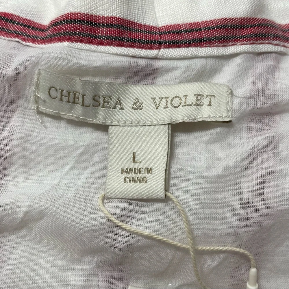 NWT Chelsea & Violet Pen Striped Button Down Ruched Maxi Dress Women's Size L